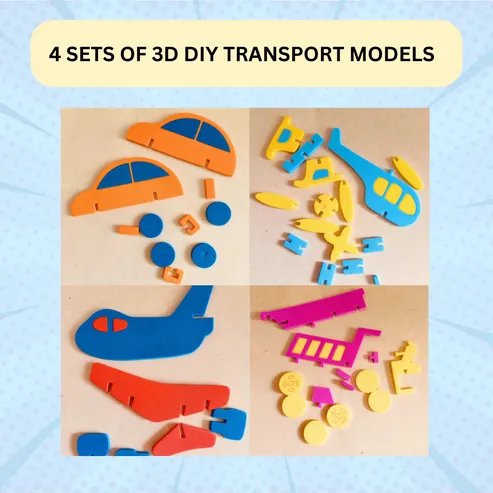 I Can be a Transport Engineer Set of 4 DIY 3D Foam Puzzles Booklet & Activities
