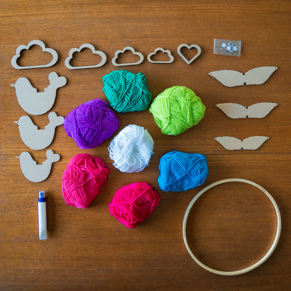 Create a Colourful Yarn Bird Mobile
