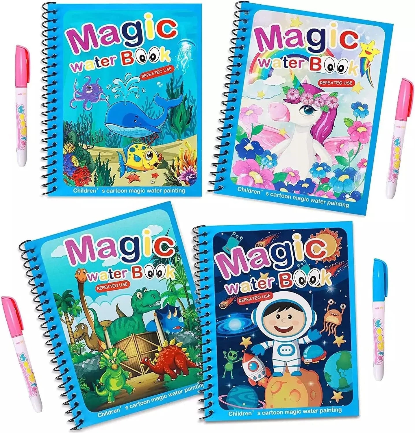 Magic Water Quick Dry Book Water Coloring Book Doodle with Magic Pen Painting Board